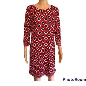 Talbots Diamond Patterned Shift Dress in S/P